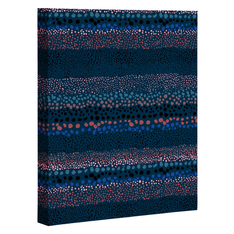 Ninola Design Little Textured Dots Navy Art Canvas