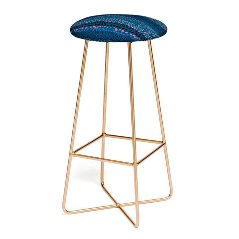 Ninola Design Little Textured Dots Navy Bar Stool