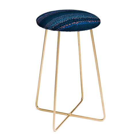 Ninola Design Little Textured Dots Navy Counter Stool