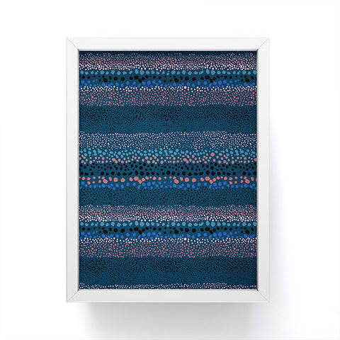 Ninola Design Little Textured Dots Navy Framed Mini Art Print