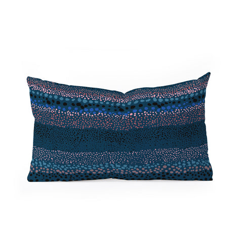Ninola Design Little Textured Dots Navy Oblong Throw Pillow