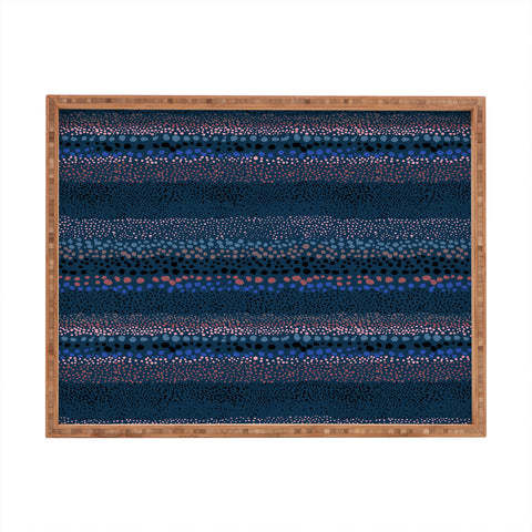 Ninola Design Little Textured Dots Navy Rectangular Tray