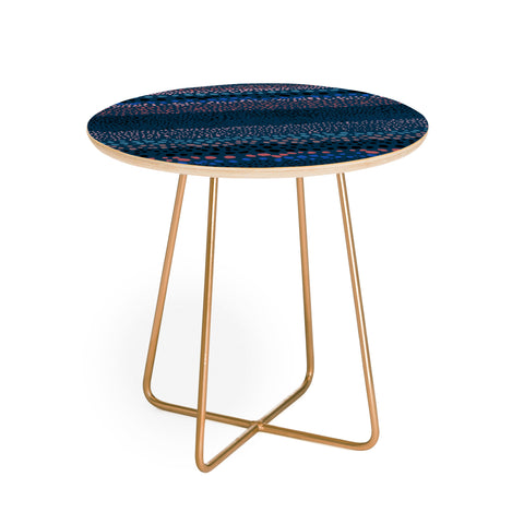 Ninola Design Little Textured Dots Navy Round Side Table