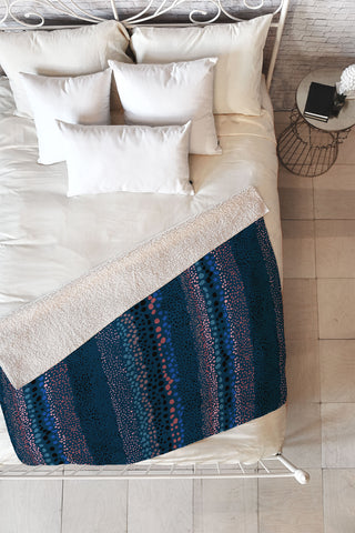 Ninola Design Little Textured Dots Navy Fleece Throw Blanket
