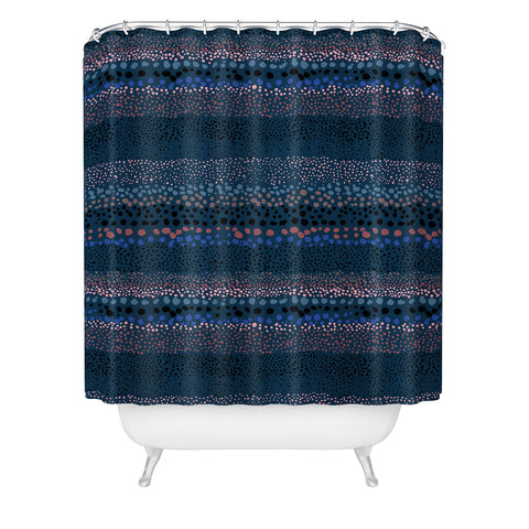 Ninola Design Little Textured Dots Navy Shower Curtain