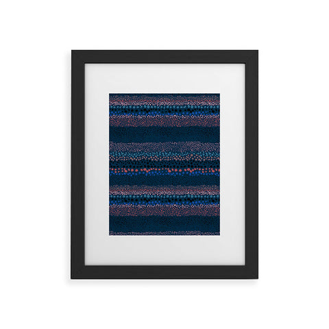 Ninola Design Little Textured Dots Navy Framed Art Print