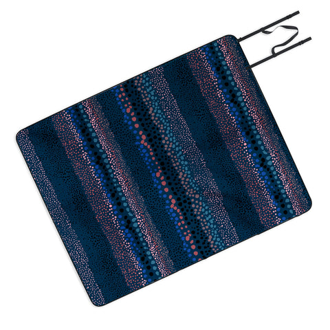 Ninola Design Little Textured Dots Navy Picnic Blanket