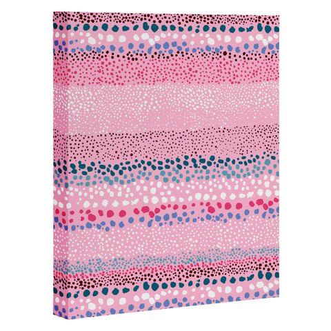 Ninola Design Little Textured Dots Pink Art Canvas
