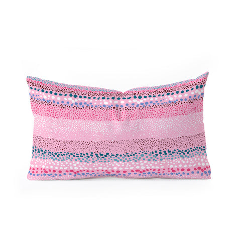 Ninola Design Little Textured Dots Pink Oblong Throw Pillow