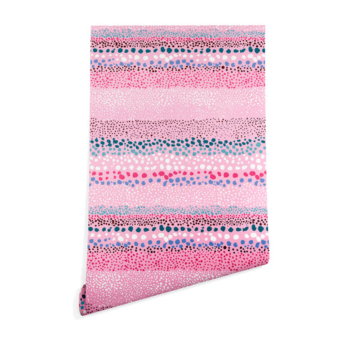 Ninola Design Little Textured Dots Pink Wallpaper
