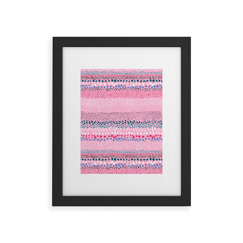 Ninola Design Little Textured Dots Pink Framed Art Print