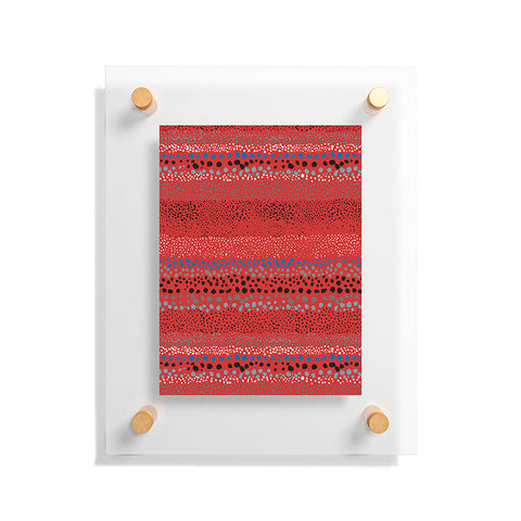 Ninola Design Little Textured Dots Red Floating Acrylic Print