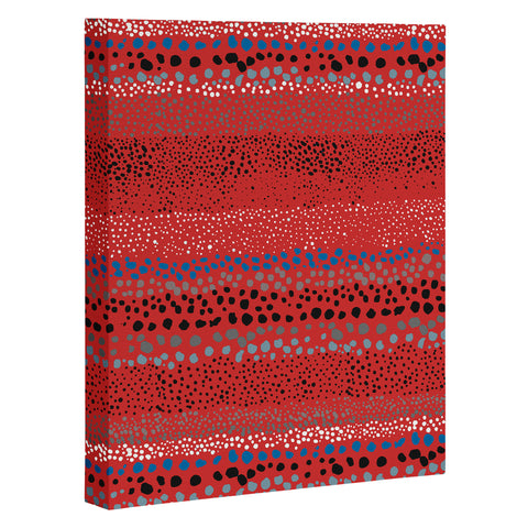 Ninola Design Little Textured Dots Red Art Canvas