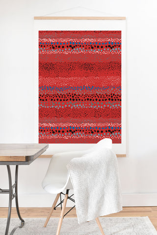 Ninola Design Little Textured Dots Red Art Print And Hanger