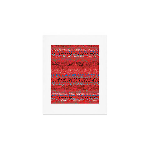 Ninola Design Little Textured Dots Red Art Print