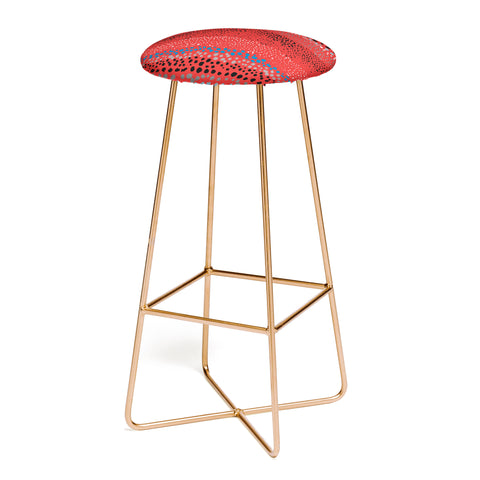 Ninola Design Little Textured Dots Red Bar Stool