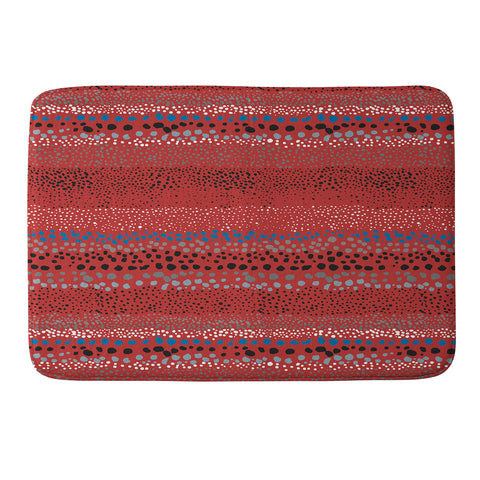 Ninola Design Little Textured Dots Red Memory Foam Bath Mat