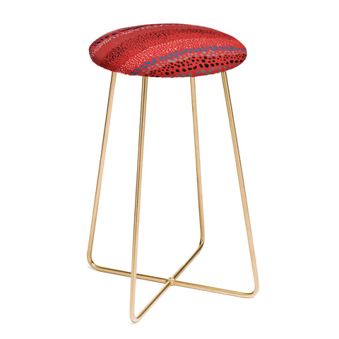 Ninola Design Little Textured Dots Red Counter Stool