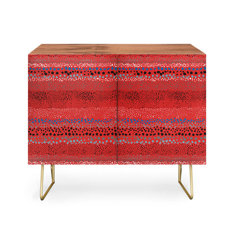 Ninola Design Little Textured Dots Red Credenza
