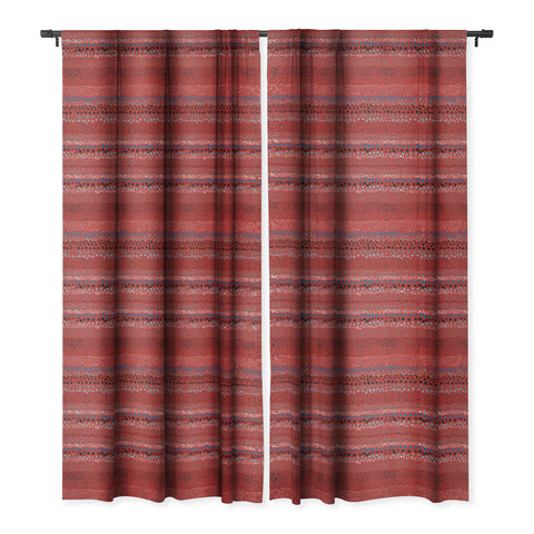 Ninola Design Little Textured Dots Red Blackout Window Curtain
