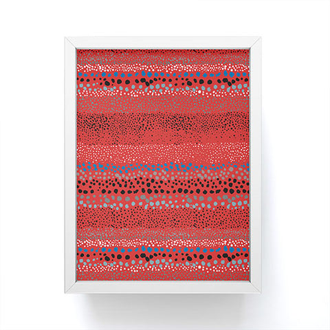Ninola Design Little Textured Dots Red Framed Mini Art Print