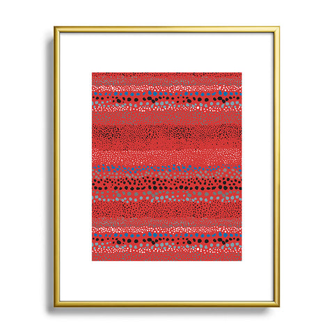 Ninola Design Little Textured Dots Red Metal Framed Art Print