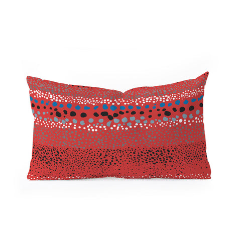 Ninola Design Little Textured Dots Red Oblong Throw Pillow