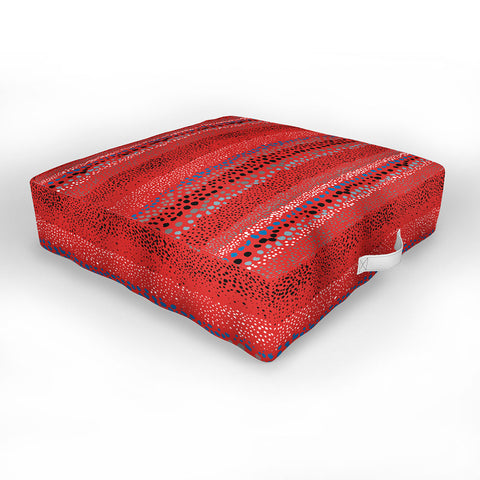 Ninola Design Little Textured Dots Red Outdoor Floor Cushion