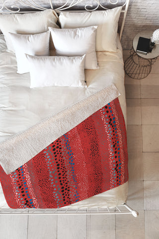 Ninola Design Little Textured Dots Red Fleece Throw Blanket