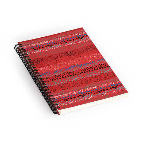 Ninola Design Little Textured Dots Red Spiral Notebook