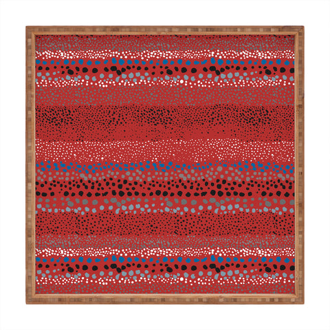 Ninola Design Little Textured Dots Red Square Tray