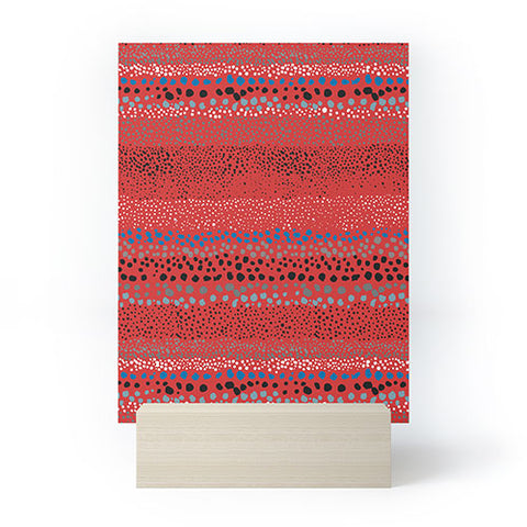 Ninola Design Little Textured Dots Red Mini Art Print