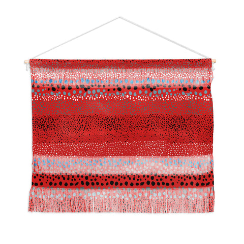 Ninola Design Little Textured Dots Red Wall Hanging Landscape