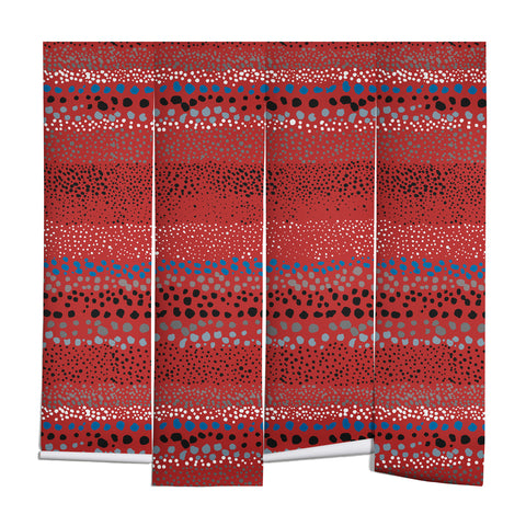 Ninola Design Little Textured Dots Red Wall Mural