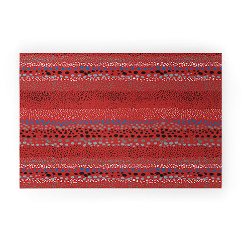 Ninola Design Little Textured Dots Red Welcome Mat