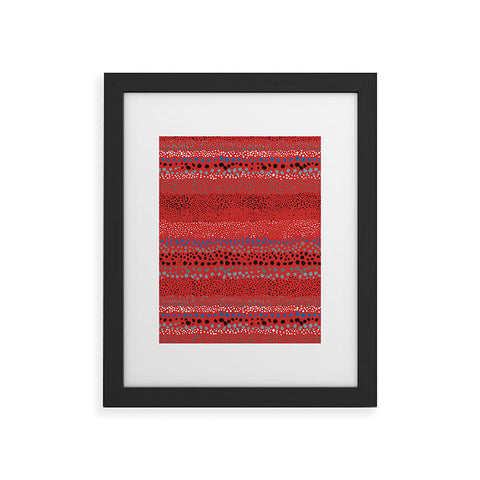 Ninola Design Little Textured Dots Red Framed Art Print