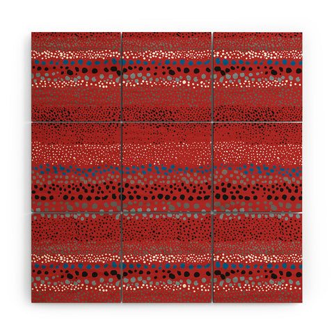 Ninola Design Little Textured Dots Red Wood Wall Mural