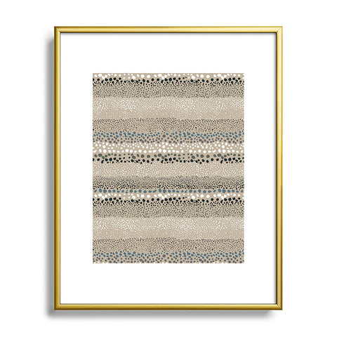 Ninola Design Little textured dots Sand Metal Framed Art Print