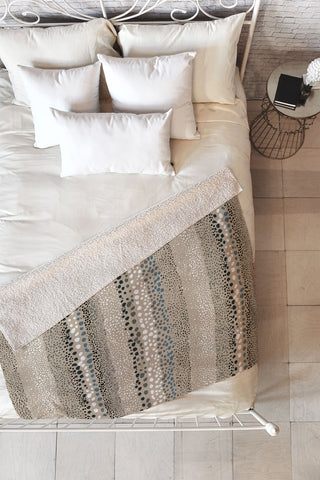 Ninola Design Little textured dots Sand Fleece Throw Blanket