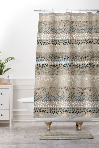 Ninola Design Little textured dots Sand Shower Curtain And Mat