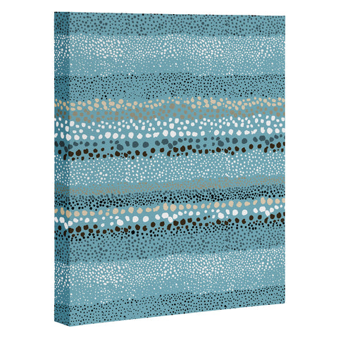 Ninola Design Little textured dots Summer Blue Art Canvas