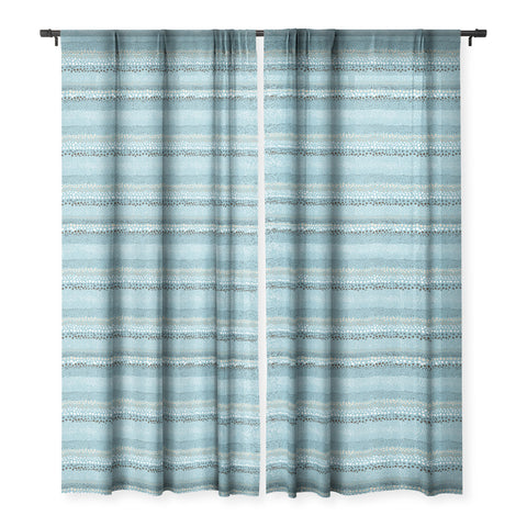 Ninola Design Little textured dots Summer Blue Sheer Window Curtain