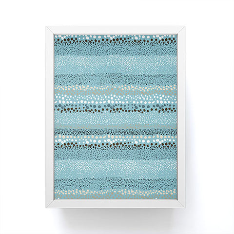 Ninola Design Little textured dots Summer Blue Framed Mini Art Print