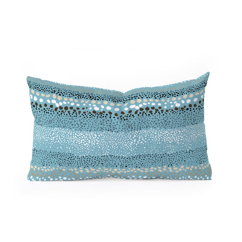 Ninola Design Little textured dots Summer Blue Oblong Throw Pillow
