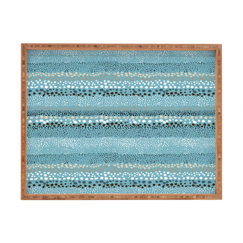 Ninola Design Little textured dots Summer Blue Rectangular Tray