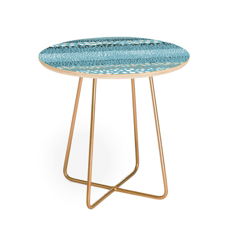 Ninola Design Little textured dots Summer Blue Round Side Table