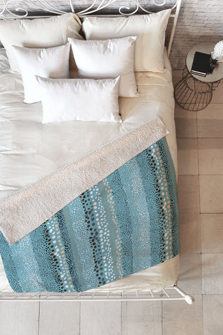 Ninola Design Little textured dots Summer Blue Fleece Throw Blanket