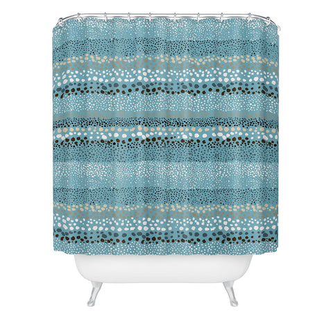 Ninola Design Little textured dots Summer Blue Shower Curtain