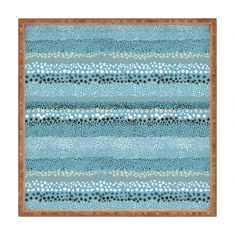 Ninola Design Little textured dots Summer Blue Square Tray