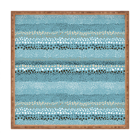 Ninola Design Little textured dots Summer Blue Square Tray